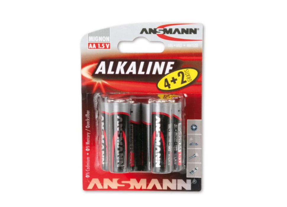 АЛКАЛНА БАТЕРИЯ LR6 AA 4+2 БР ANSMANN