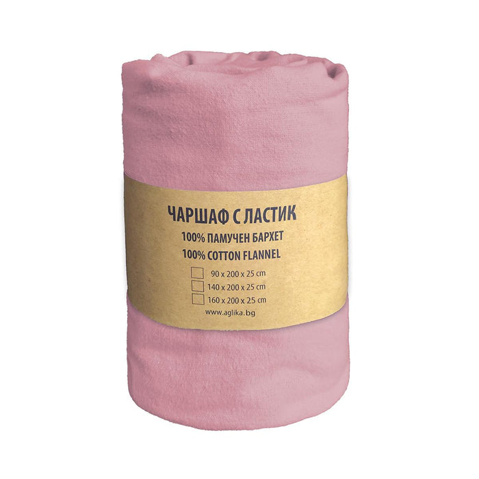 ЧАРШАФ С ЛАСТИК БАРХЕТ 90/200 РОЗА