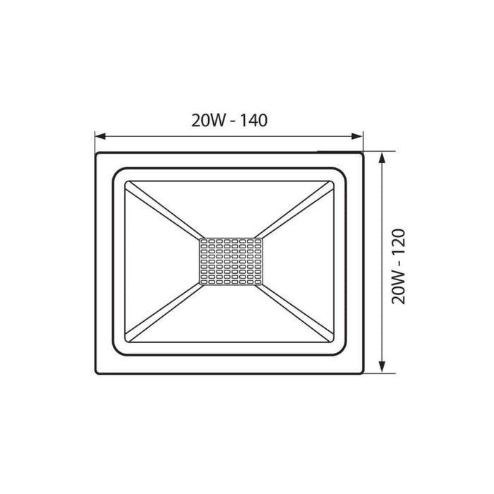 LED ПРОЖЕКТОР TREND 20W IP65 6400K ЧЕРЕН