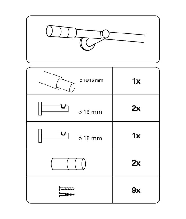 РАЗТЕГАЕМ КОРНИЗ КРИТ 120-210СМ БЯЛ