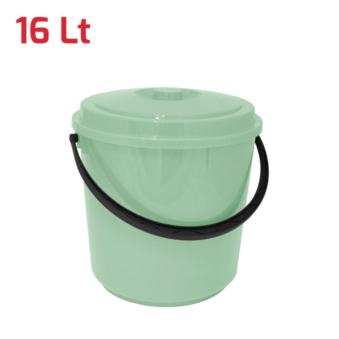 КОФА С КАПАК 16Л RECA PLAST СВ. ЗЕЛЕНА