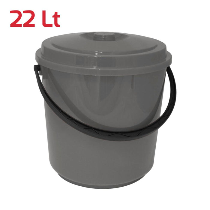 КОФА С КАПАК 22Л RECA PLAST СИВОКАФЯВА