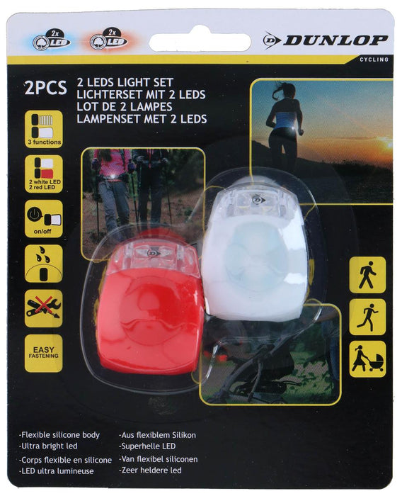 СВЕТЛИНИ К-Т ЗА ВЕЛОСИПЕД LED 2БР DUNLOP