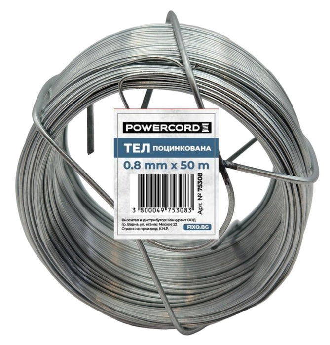 ТЕЛ ПОЦИНКОВАНА 0.8MM РУЛО 50M