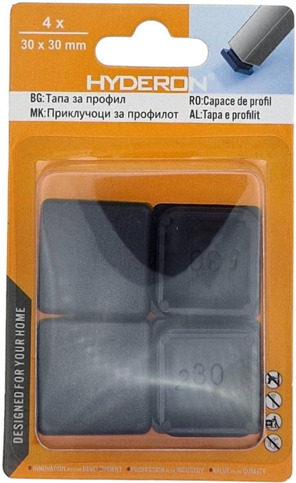 ТАПА КВАДРАТНА HTK-30 30ММ 4 БРОЯ ЧЕРНА