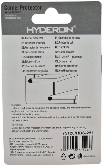 ПРОТЕКТ ЪГЪЛ HBS-251 25MM ПРОЗРАЧЕН 4БР.