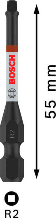 БИТОВЕ R2 55MM 2БР IMPACT BOSCH PRO