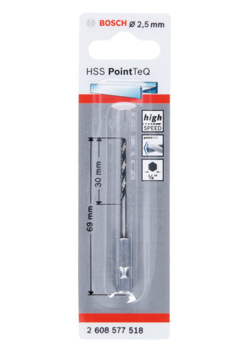 СВРЕДЛО МЕТАЛ 2.5MM HEX POINTTEQ BOSCH