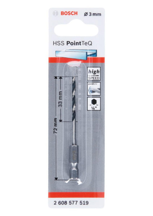 СВРЕДЛО МЕТАЛ 3.0MM HEX POINTTEQ BOSCH