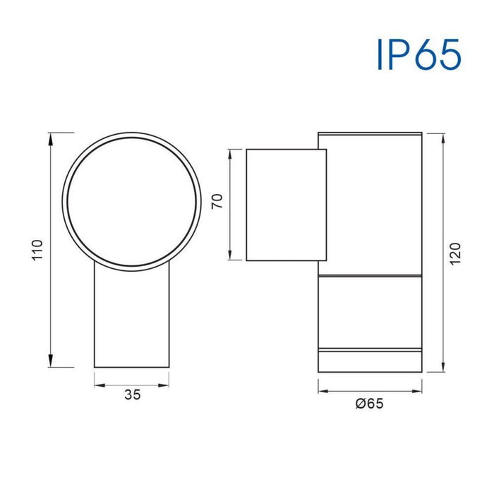 LED ТЯЛО BERGAMO ЧЕРНО 1X35W IP65
