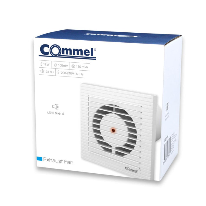 ВЕНТИЛАТОР Ф100ММ БЯЛ 130М3/Ч 12W COMMEL