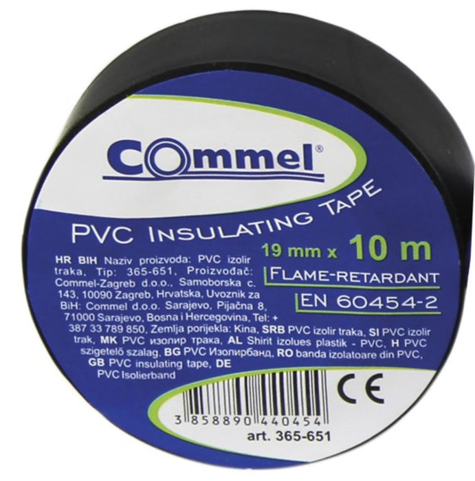 ИЗОЛАЦИОННА ЛЕНТА 19ММ ЧЕРНА 10М COMMEL