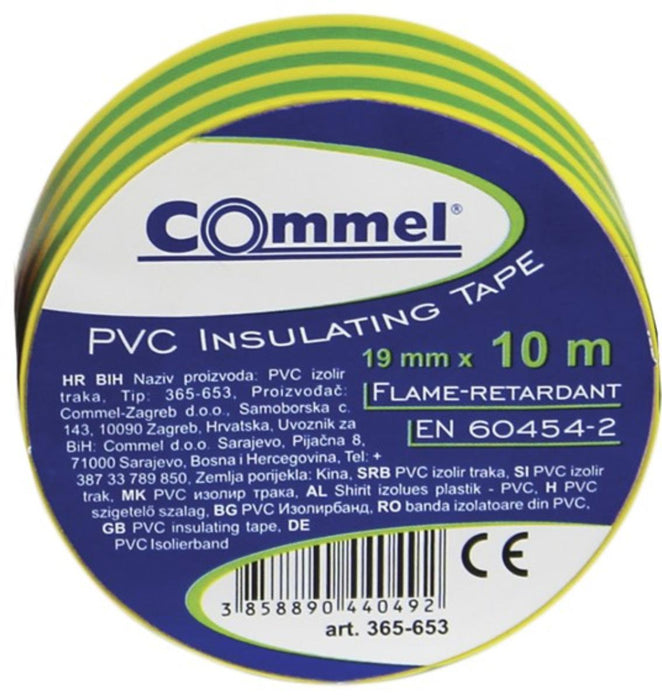 ИЗОЛАЦИОННА ЛЕНТА ЖЪЛТО-ЗЕЛЕН 10М COMMEL