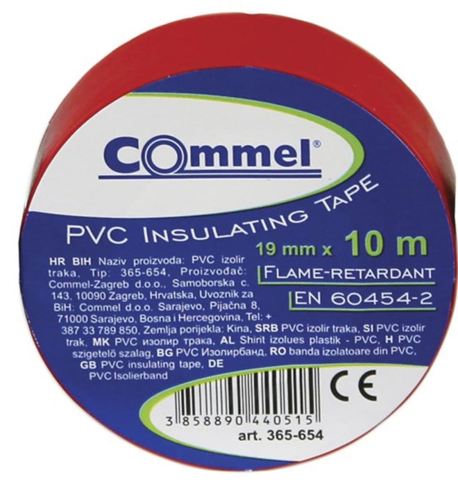 ИЗОЛАЦИОННА ЛЕНТА 19ММ ЧЕРВЕН 10М COMMEL