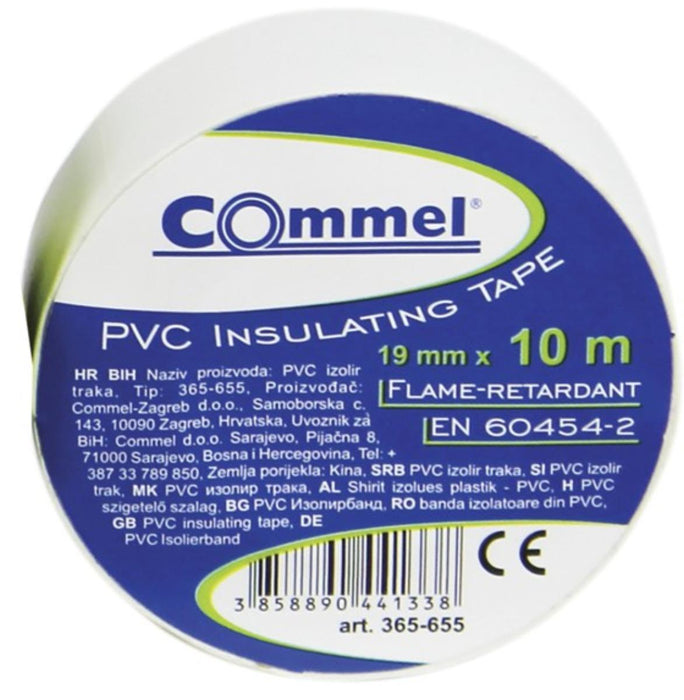 ИЗОЛАЦИОННА ЛЕНТА 19ММ БЯЛА 10М COMMEL