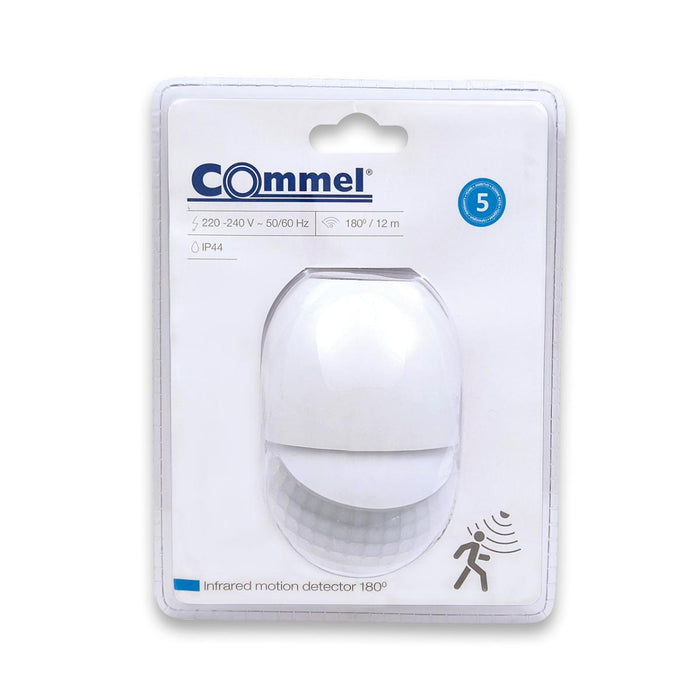 ДАТЧИК ЗА ДВИЖЕНИЕ PIR 180°Б IP44 COMMEL