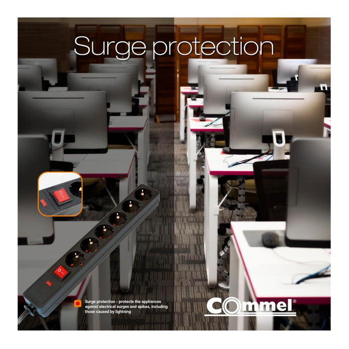 РАЗКЛОНИТЕЛ 6X2P+E 1.5М ЧЕРЕН COMMEL