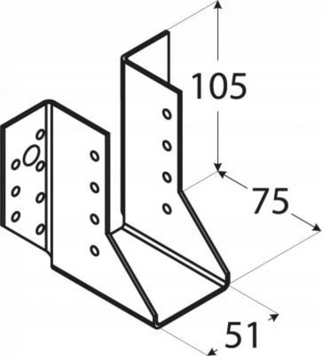 ПЕТА ЗА ГРЕДА ОТВОРЕНА WB10 51Х105 ЦИНК