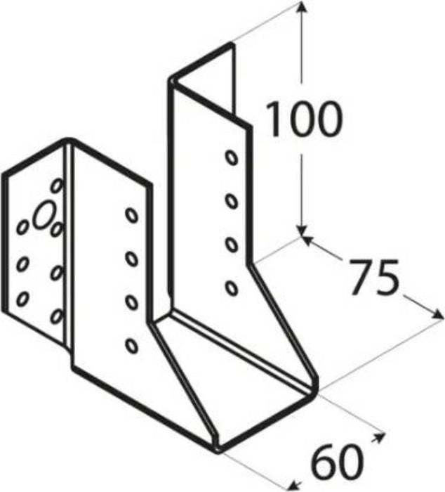 ПЕТА ЗА ГРЕДА ОТВОРЕНА WB14 60Х100 ЦИНК