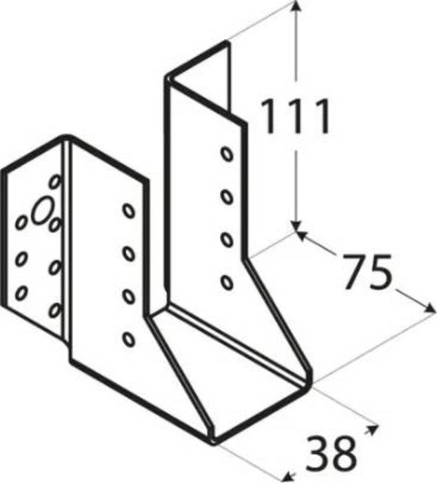 ПЕТА ЗА ГРЕДА ОТВОРЕНА WB2 38Х111 ЦИНК