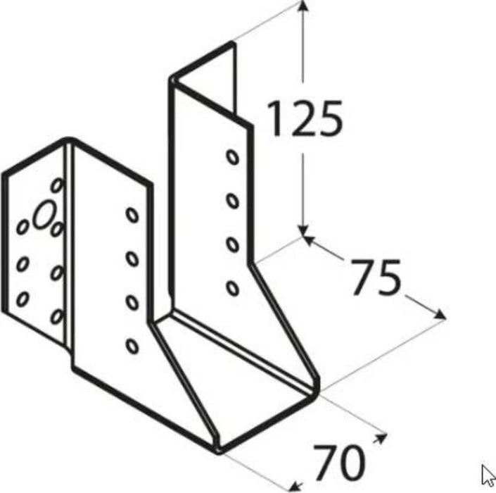 ПЕТА ЗА ГРЕДА ОТВОРЕНА WB21 70Х125 ЦИНК
