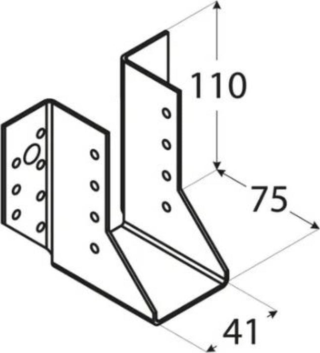 ПЕТА ЗА ГРЕДА ОТВОРЕНА WB5 41Х110 ЦИНК