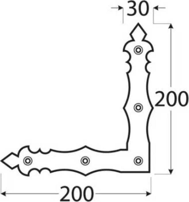 ПЛАНКА Г-ОБРАЗНА NAD2 200Х200Х30 ЧЕРНА