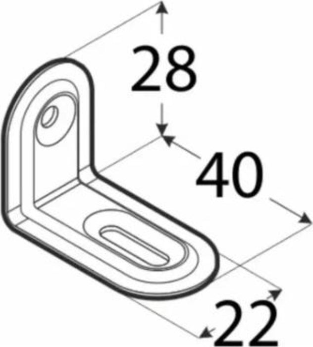 ПЛАНКА МЕБЕЛНА FKS2 40Х28Х22 ЦИНК