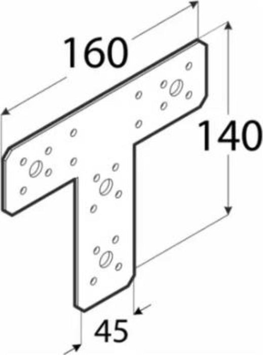 ПЛАНКА Т-ОБРАЗНА KT160 160Х140Х45 ЦИНК