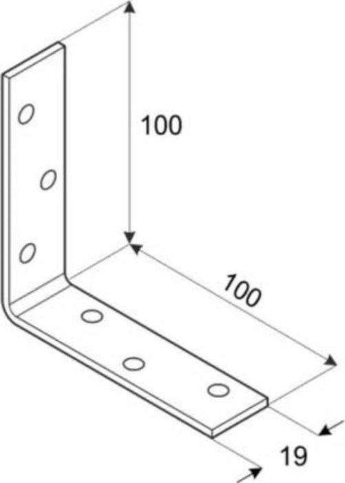 ПЛАНКА ЪГЛОВА ТЯСНА KW100 100Х100Х19