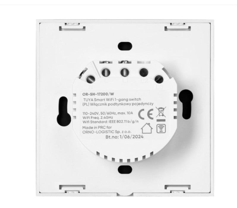 ЕДНОПОЛЮСЕН КЛЮЧ TUYA SMART WI-FI БЯЛ