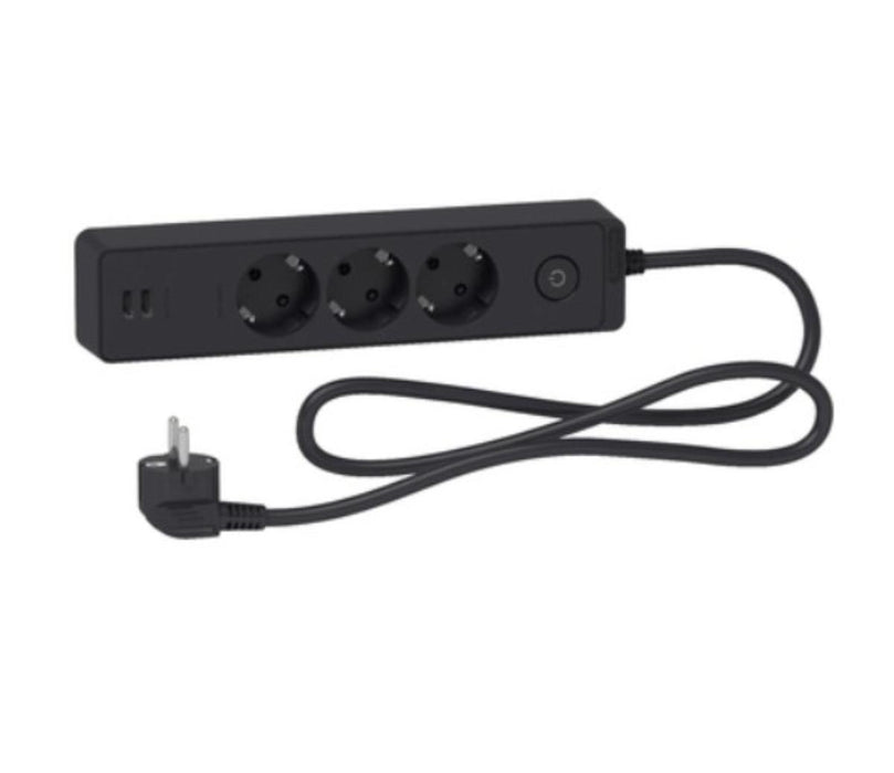 РАЗКЛОНИТЕЛ 3 ГНЕЗДА & 2 USB 1.5M ЧЕРЕН