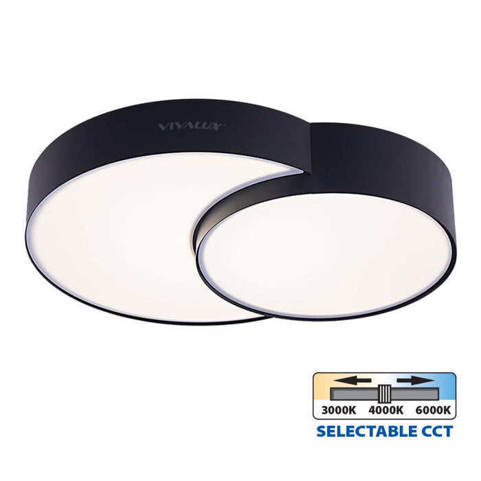 LED ПЛАФОН PEBBLE 35W 3000-6000K ЧЕРЕН