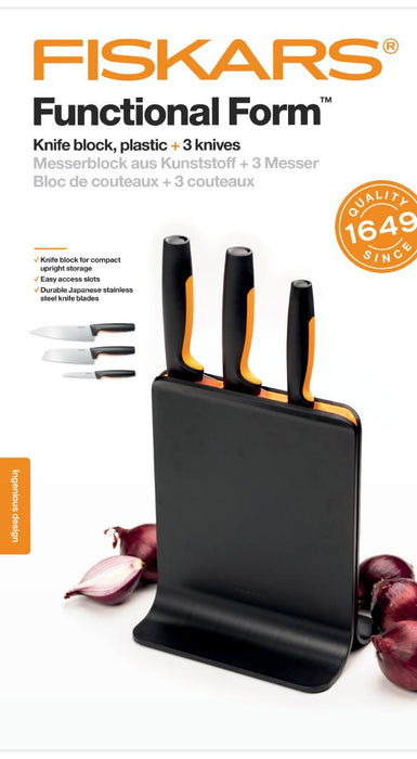 НОЖОВЕ С ПОСТАВКА КУХНЕНСК 3БР FISKARS