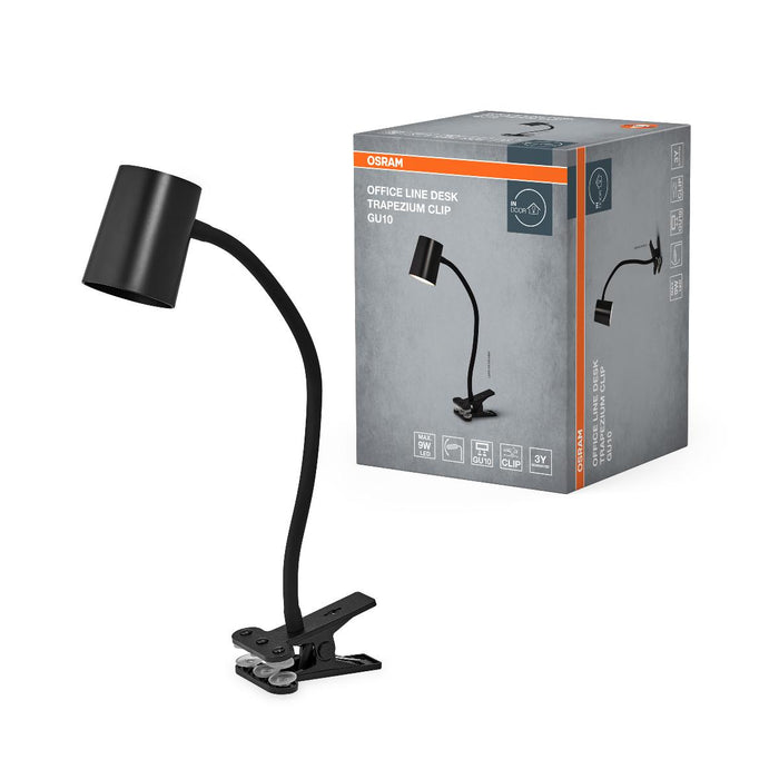 ЛАМПА DESK TRAPEZIUM CLIP GU10 ЧЕРНО