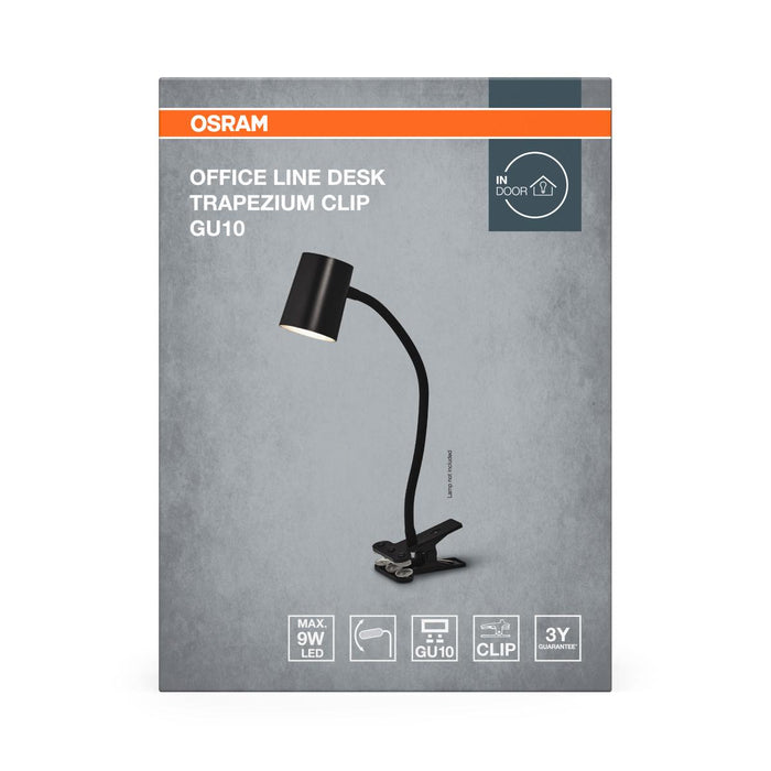 ЛАМПА DESK TRAPEZIUM CLIP GU10 ЧЕРНО