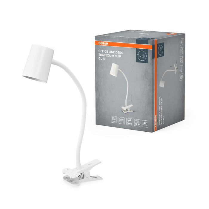 ЛАМПА DESK TRAPEZIUM CLIP GU10 БЯЛО