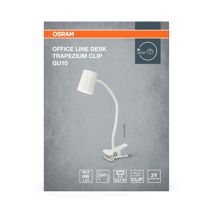 ЛАМПА DESK TRAPEZIUM CLIP GU10 БЯЛО