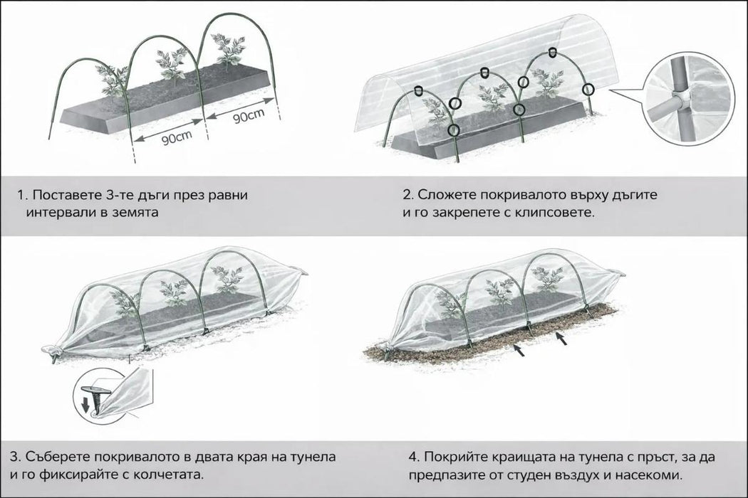 МИНИ ПАРНИК С ПОЛИЕТИЛЕН H47СМ L120СМ