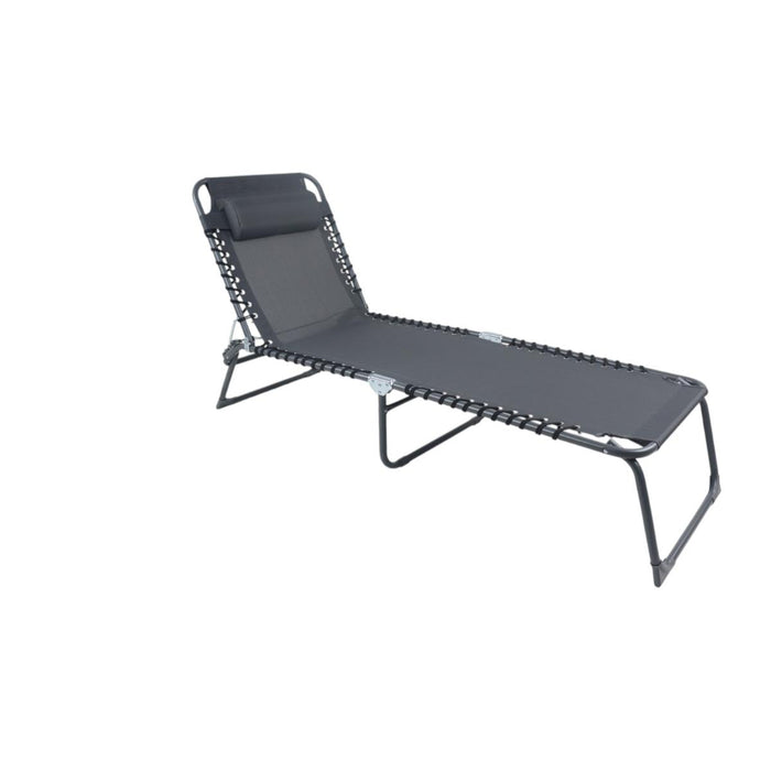 ШЕЗЛОНГ КЪМПИНГ 189Х60XСМ Т.СИВ HOME B