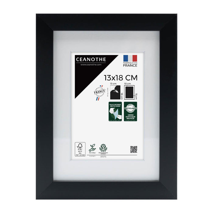 РАМКА 13X18 СМ ОТВОР 10X15 MILAN ЧЕРНА