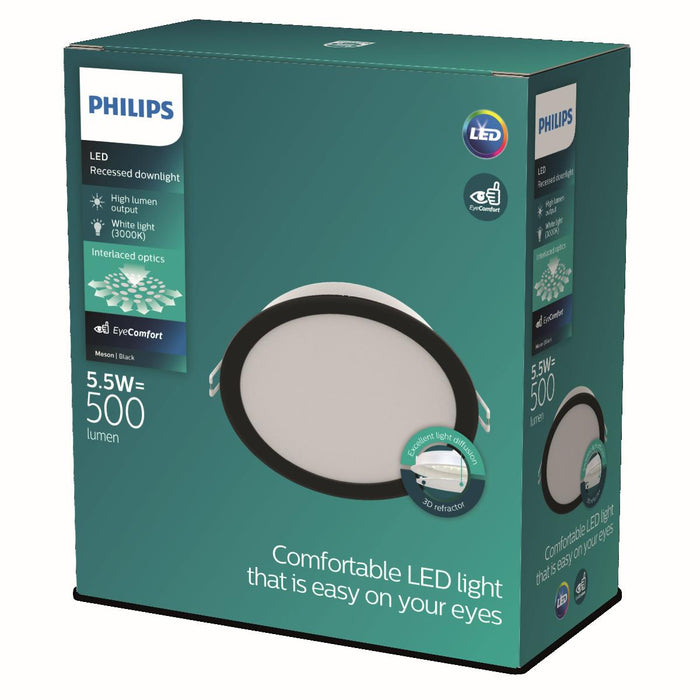 LED ПАНЕЛ PHILIPS 5.5W 3000К КРЪГ ЧЕРЕН