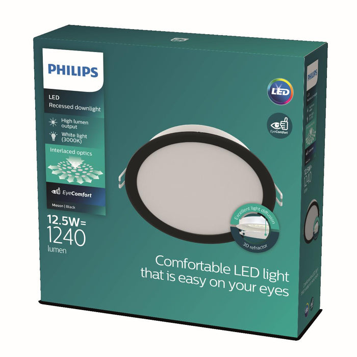 LED ПАНЕЛ PHILIPS 12.5W 3000К КРЪГ ЧЕРЕН