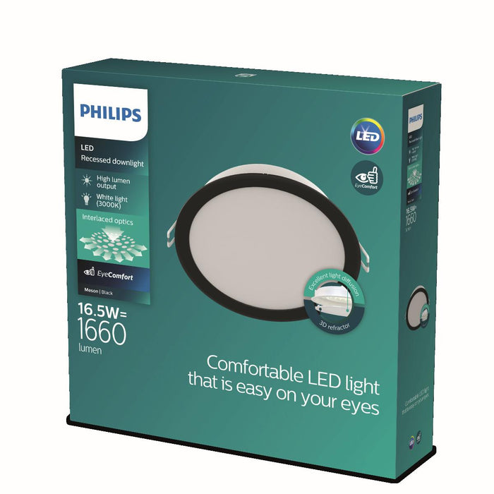 LED ПАНЕЛ PHILIPS 16.5W 3000К КРЪГ ЧЕРЕН