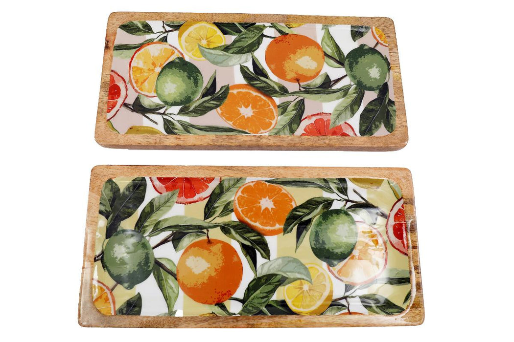 ПЛАТО 40X19CM ЕМАЙЛИРАНО ЦИТРУС