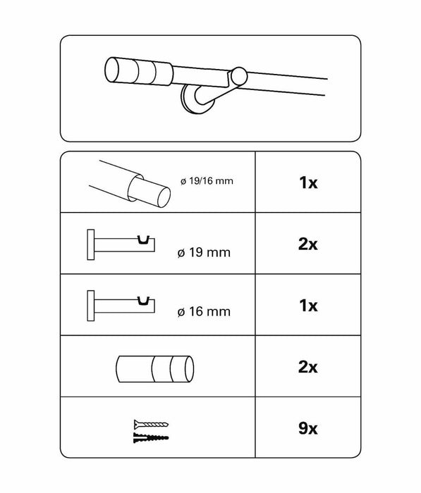 КОРНИЗ ЕЛБА РАЗТЕГАЕМ 120-210 ШАМПАНСКО