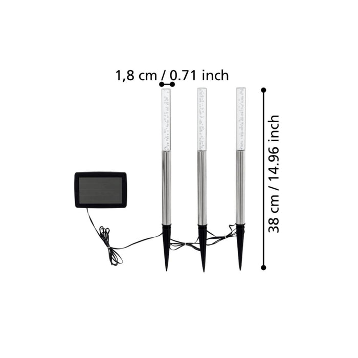 СОЛАРНА LED ВЕРИГА 3X0.06W RGB