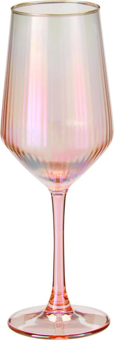 ЧАША ЗА ВИНО 380ML РОЗОВА СТЪКЛО
