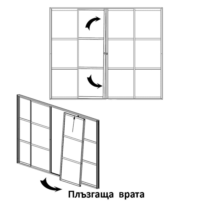 ПЛЪЗГАЩИ ВРАТИ ЗА ПЕРГОЛА 3Х3.92 STEEL