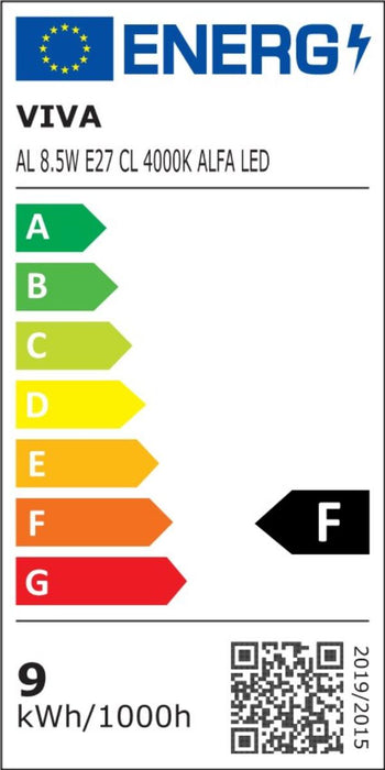 LED ЛАМПА ALFA 8.5W E27 CL 4000K